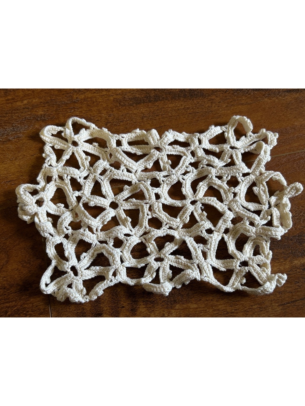 Vintage Handmade Crochet Lace Doily in Cream